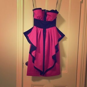 Victor Costa Pink Strapless Dress